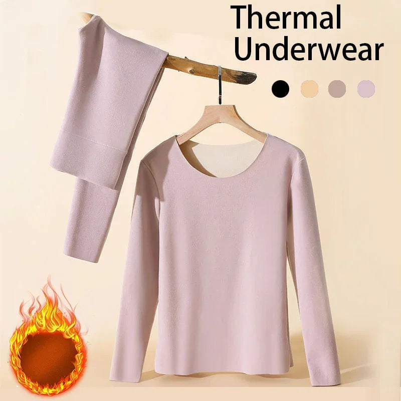 Women Thermal Underwear Winter Long Sleeve Bottoming Top Seamless