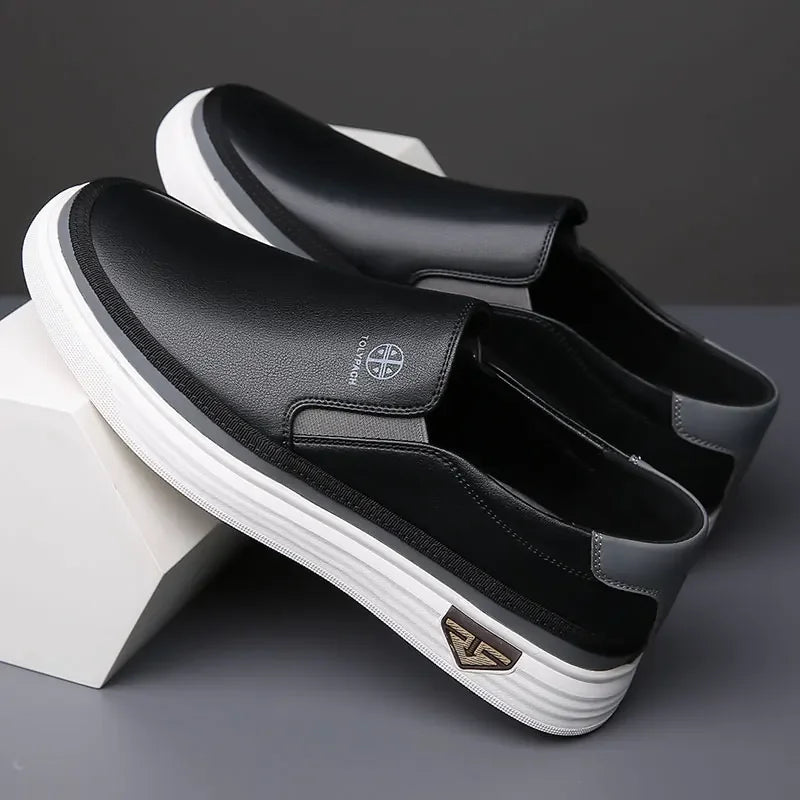 Men's Premium Slip-On Leather Loafers – Lightweight, Breathable & Comfortable for Work or Weekend