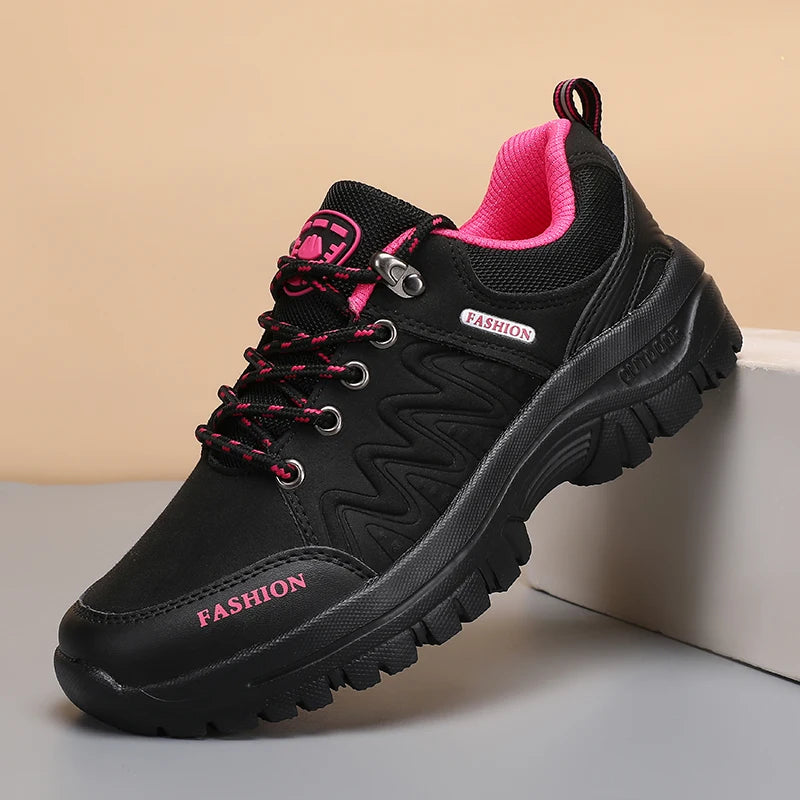 Women's Outdoor Trail Hiking Sneakers by ZUUBAN – Non-Slip Lace-Up Walking Shoes with EVA Comfort Insole.
