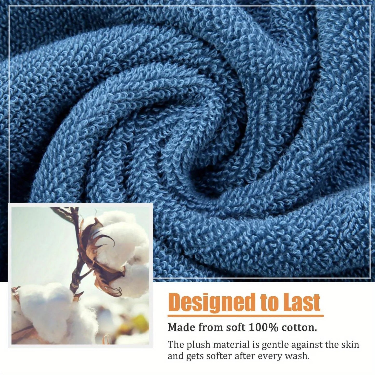 Luxury Cotton Knit Bath Towel - Premium Quick-Dry Spa-Quality Bathroom Towel