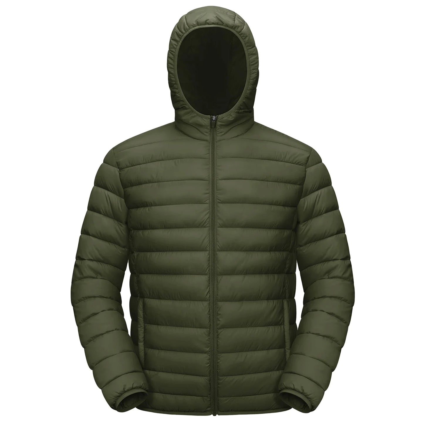Men's TACVASEN Lightweight Water-Repellent Puffer Jacket - Cozy Insulated Hooded Windbreaker for Ultimate Comfort"