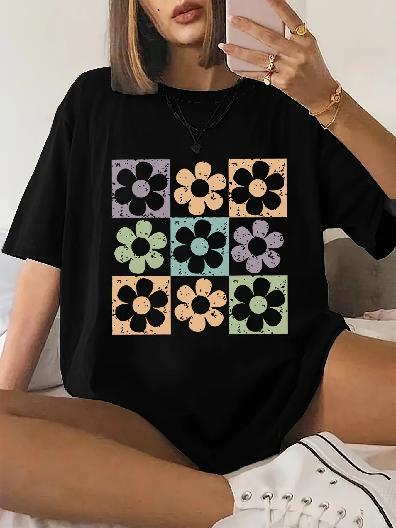 Women's Plus Size Funny Graphic T-Shirt | Bold Letter Print Casual Loose Fit Tee – Cute Gift for Women.