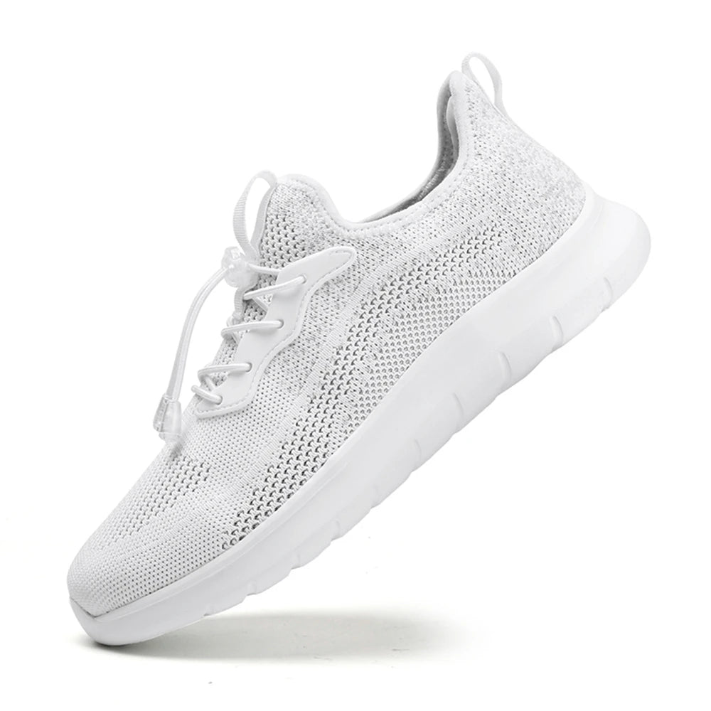 Men's WQT Flyknit Elastic Slip-On Sneakers – Lightweight Breathable Mesh Running Style Shoes with EVA Sole