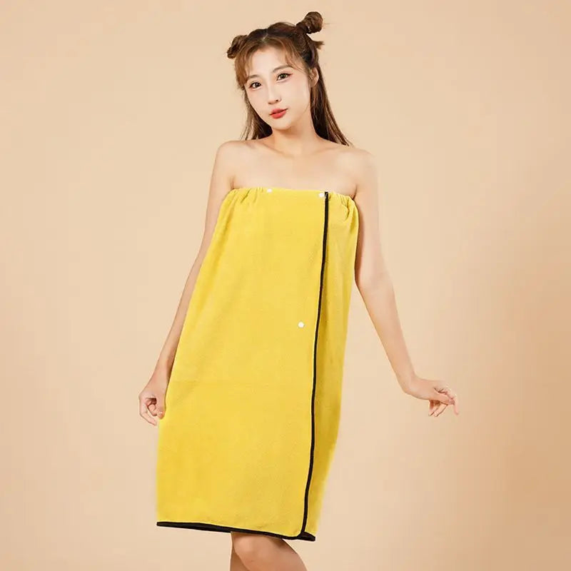 Premium Spa Towel Wrap Robe - Soft & Absorbent Cotton/Polyester, Quick-Dry & Wearable