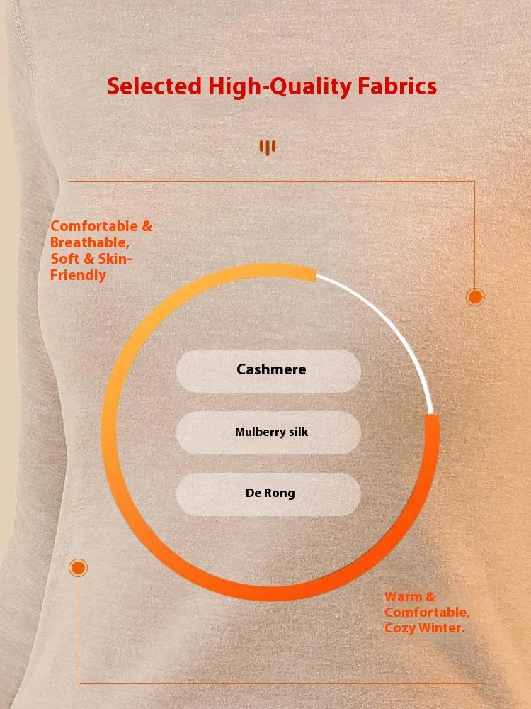 Unisex Premium Thermal Underwear Set - Cashmere Silk Winter Base Layer for Men & Women