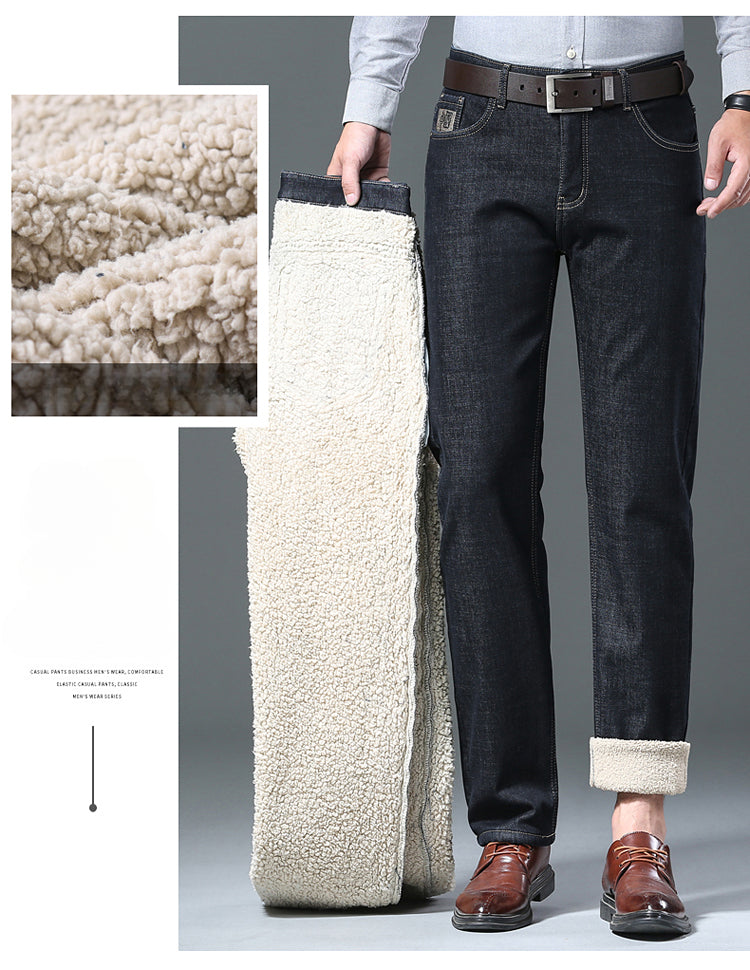 Men's Cozy Wool Velvet Jeans: Warm, Stylish & Versatile