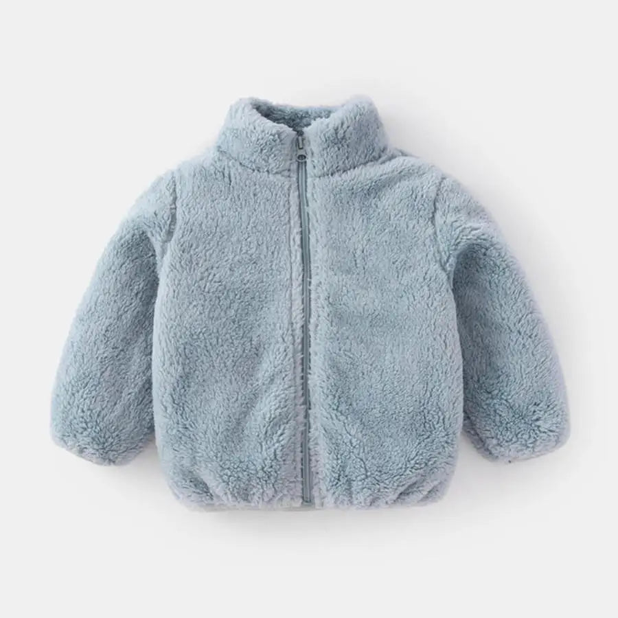 Unisex Kids Plush Faux Fur Jacket - Soft Winter Coat for Toddlers 1-6 Years