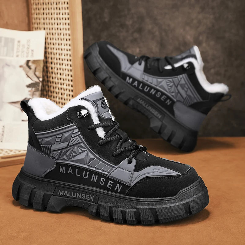 Men's Malunsen Waterproof High-Top Hiking Shoes - Lightweight & Warm