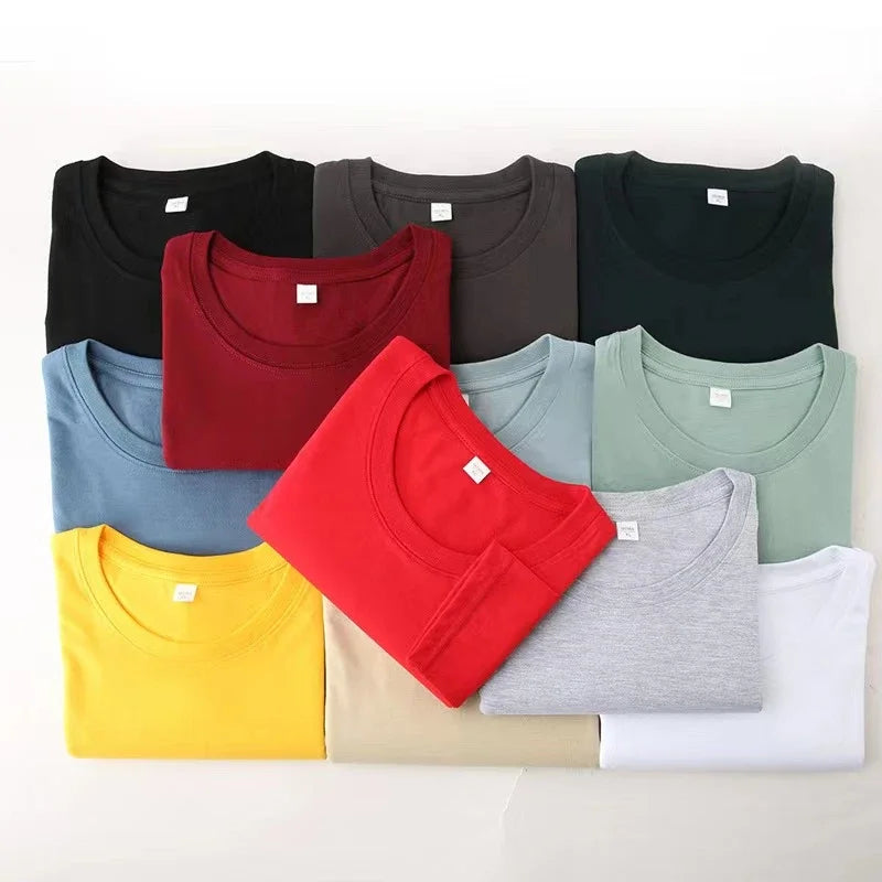 ASJP Men's 100% Cotton Long Sleeve Shirt | Breathable Casual Crew Neck Top for Summer & Everyday Wear