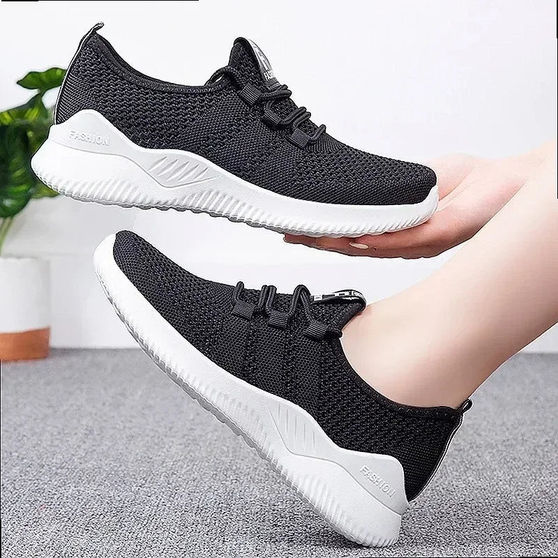 Women's Breathable Air Mesh Sneakers – Lightweight Lace-Up Casual Walking Shoes, True to Size | Ships from US
