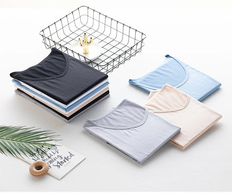 Eesswel Women's V-Neck Silk-Blend T-Shirt | Soft Breathable Summer Tee | Casual Short Sleeve Solid Top – Multiple Colors