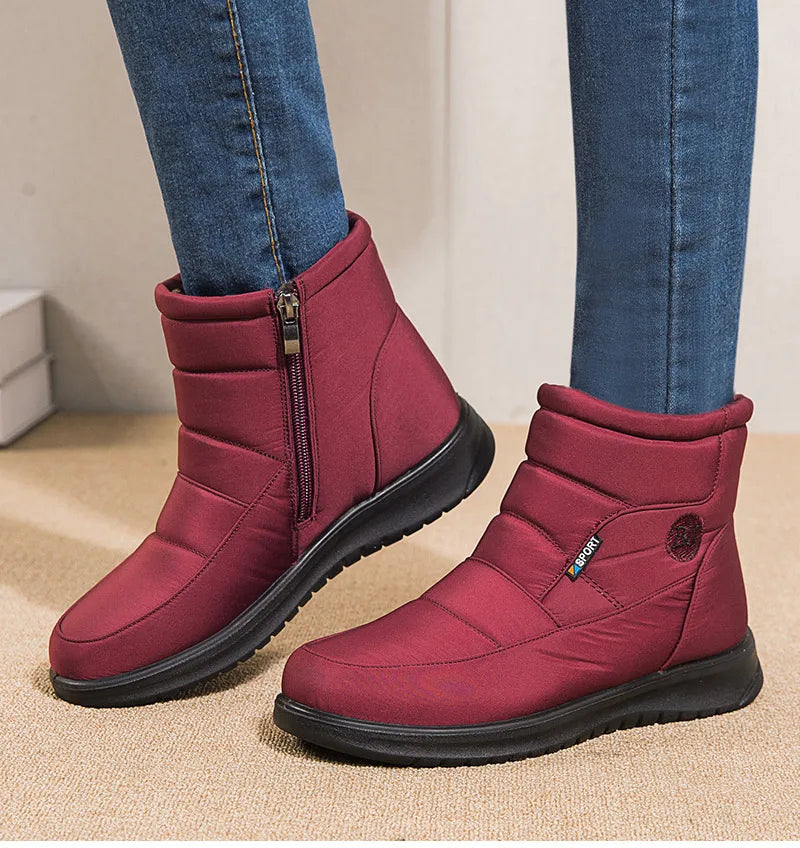 Women's 2024 Waterproof Ankle Snow Boots with Fur