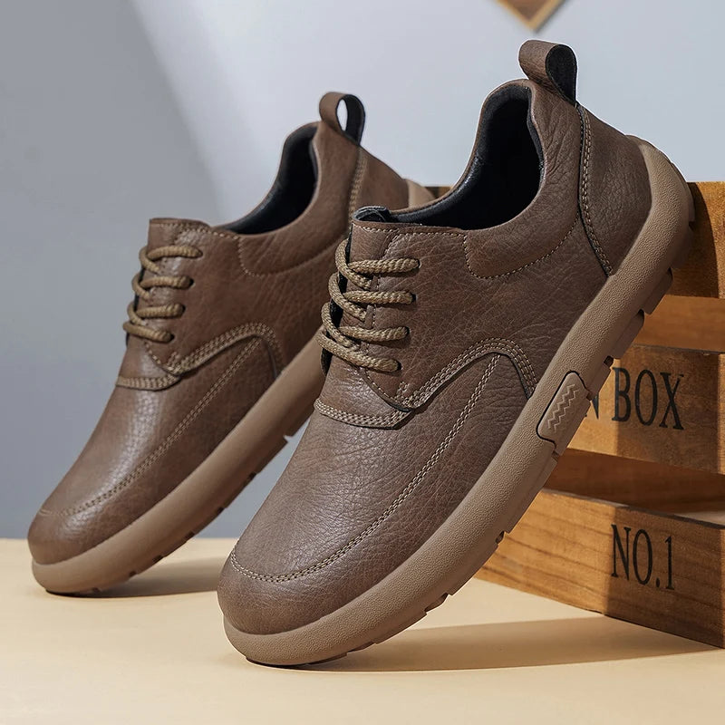 MIXIDELAI Men's Casual Platform Oxford Sneakers | Breathable Lace-Up Comfort Shoes | Spring Autumn