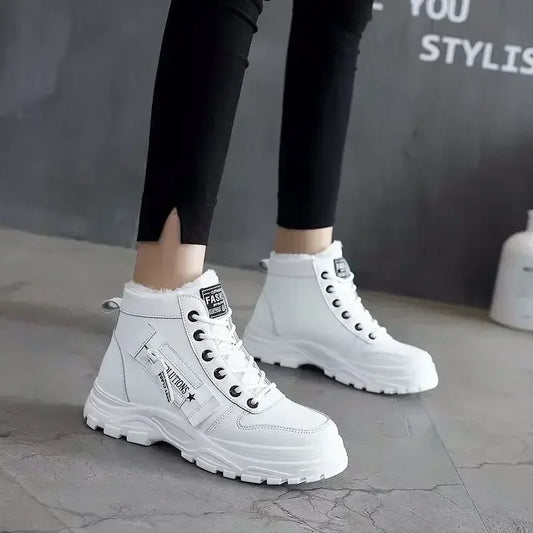 Women's Winter Snow Boots - Casual High-Top Platform Sneakers"