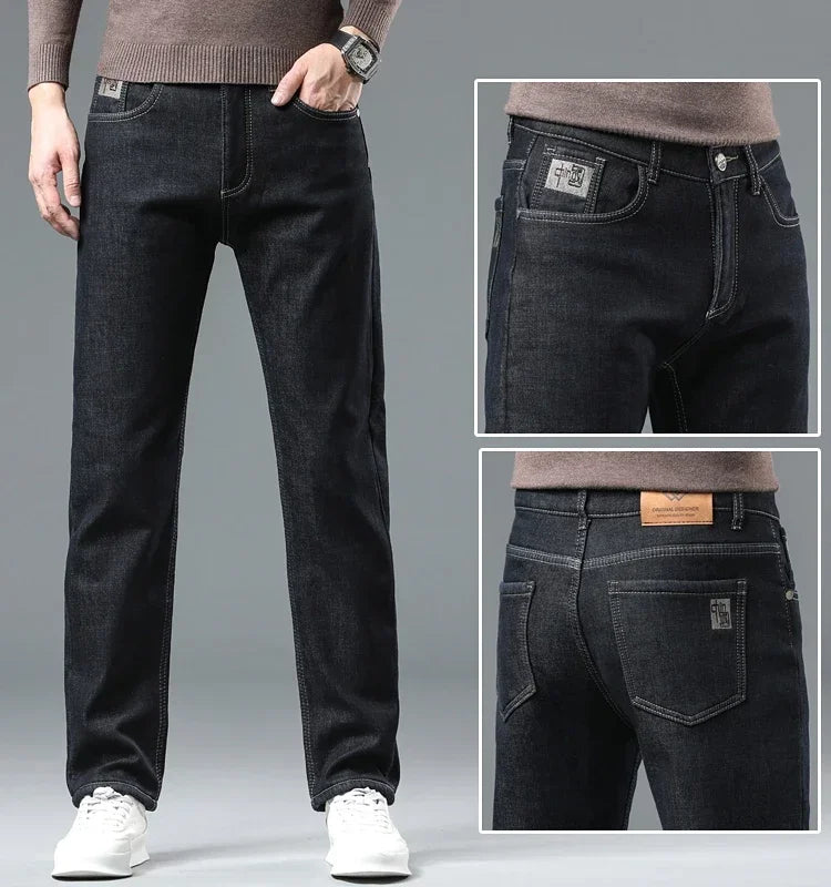 Men's 2023 Winter Fleece Jeans: Warm, Stylish & Versatile.