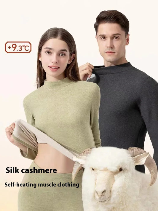 Unisex Premium Thermal Underwear Set - Cashmere Silk Winter Base Layer for Men & Women