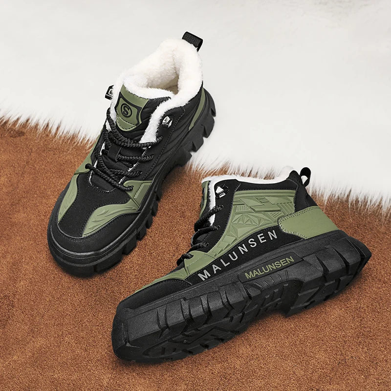 Men's Malunsen Waterproof High-Top Hiking Shoes - Lightweight & Warm