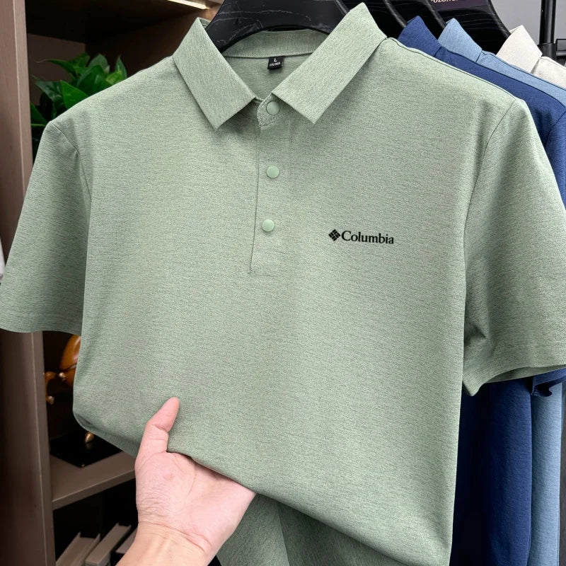 Men's Embroidered Polo Shirt – Anti-Wrinkle Breathable Short Sleeve Summer Top