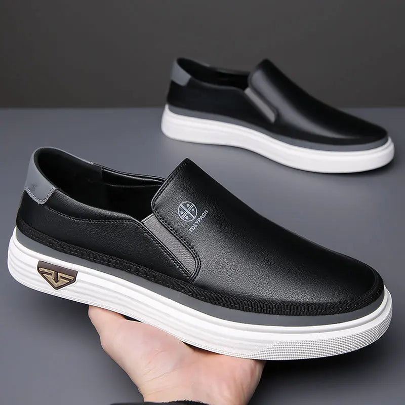 Men's Premium Slip-On Leather Loafers – Lightweight, Breathable & Comfortable for Work or Weekend