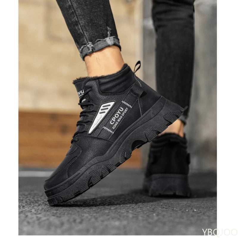 Men's High-Top Cotton Snow Boots - Fashionable & Versatile"