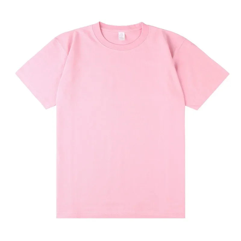 Men's 250g Combed Cotton T-Shirt | Heavyweight Solid Color O-Neck Short Sleeve Tee | Loose Casual Fit | XS–2XL