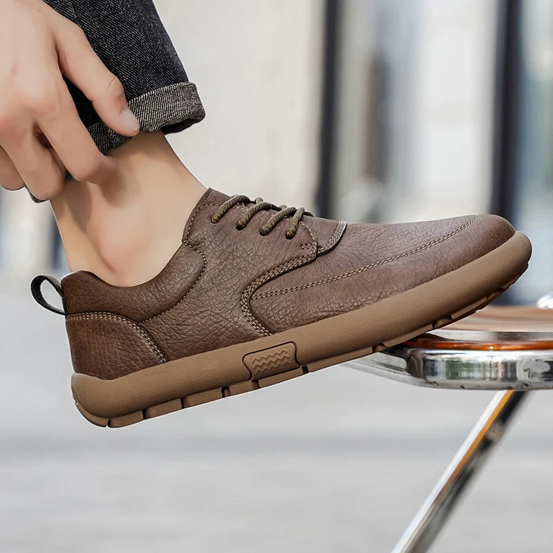 MIXIDELAI Men's Casual Platform Oxford Sneakers | Breathable Lace-Up Comfort Shoes | Spring Autumn