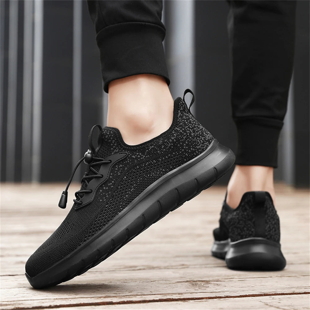 Men's WQT Flyknit Elastic Slip-On Sneakers – Lightweight Breathable Mesh Running Style Shoes with EVA Sole