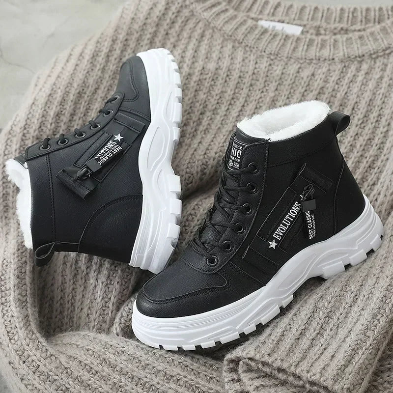 Women's Winter Snow Boots - Casual High-Top Platform Sneakers"