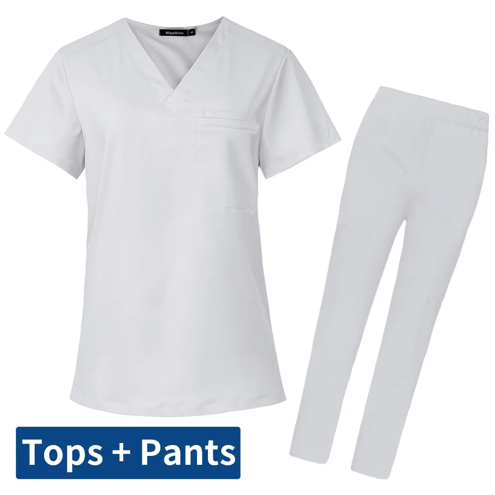 Men's V-Neck Scrubs Set - Stylish Medical Uniforms for Doctors & Nurses | Comfortable & Durable Lab Overalls