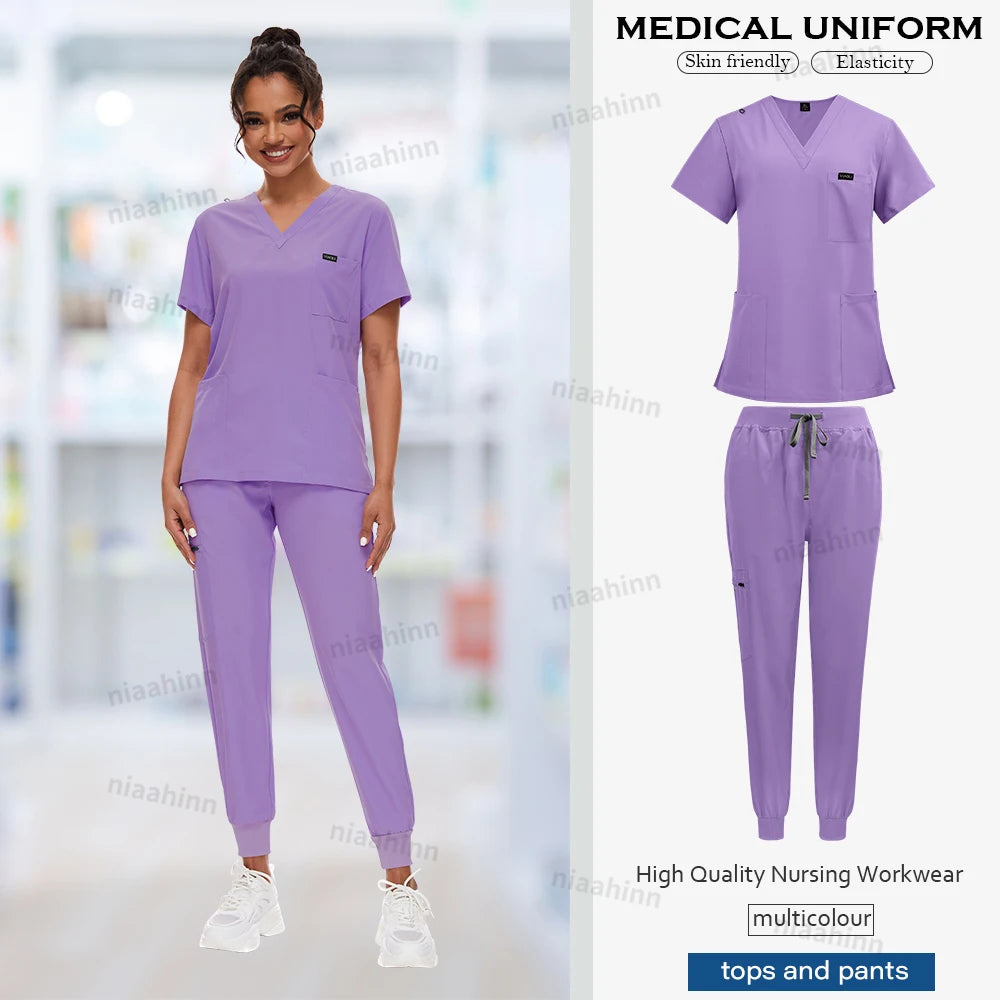 Unisex Classic V-Neck Jogger Scrub Set – Stylish & Stretchy