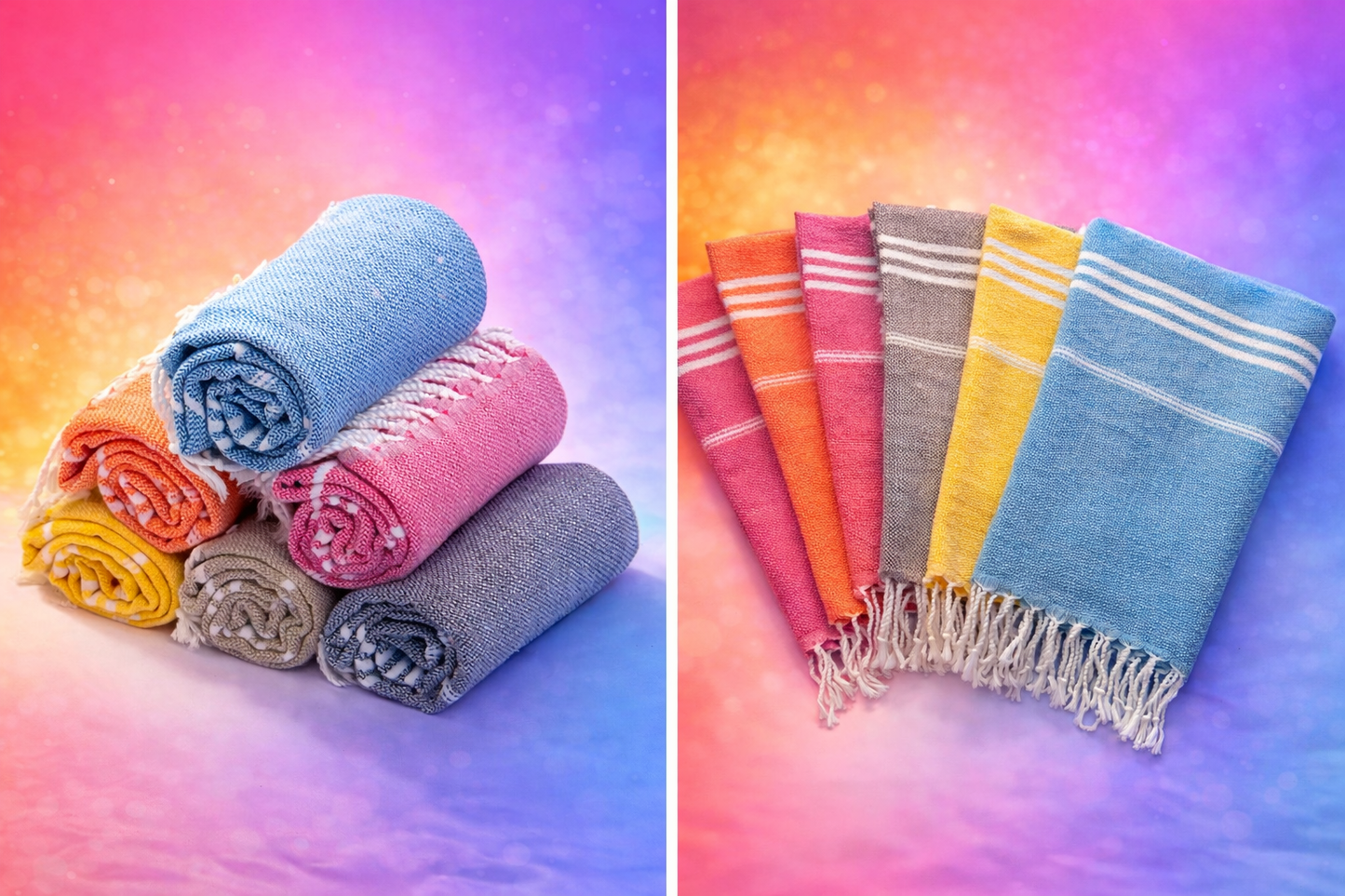 Style-Oriented Fringed Turkish Beach Towel - Lightweight Cotton Polyester Quick Dry Towel for Beach & Spa