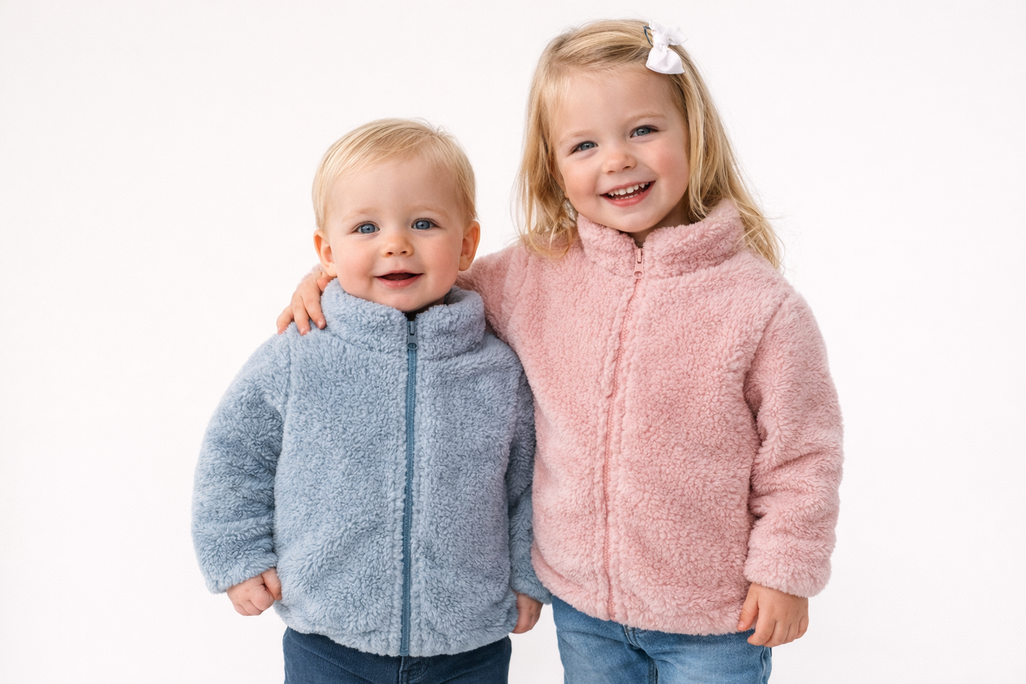 Unisex Kids Plush Faux Fur Jacket - Soft Winter Coat for Toddlers 1-6 Years
