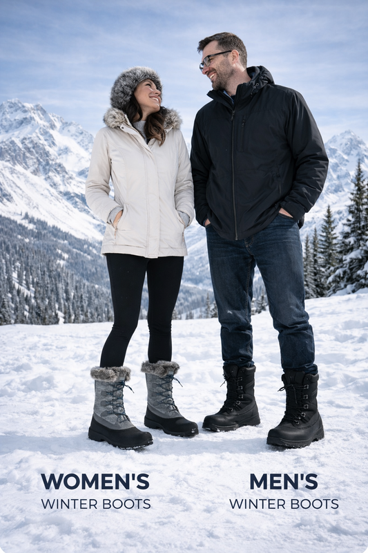 Unisex Lace-Up Winter Boots with 3M Thinsulate - Waterproof Snow Boots