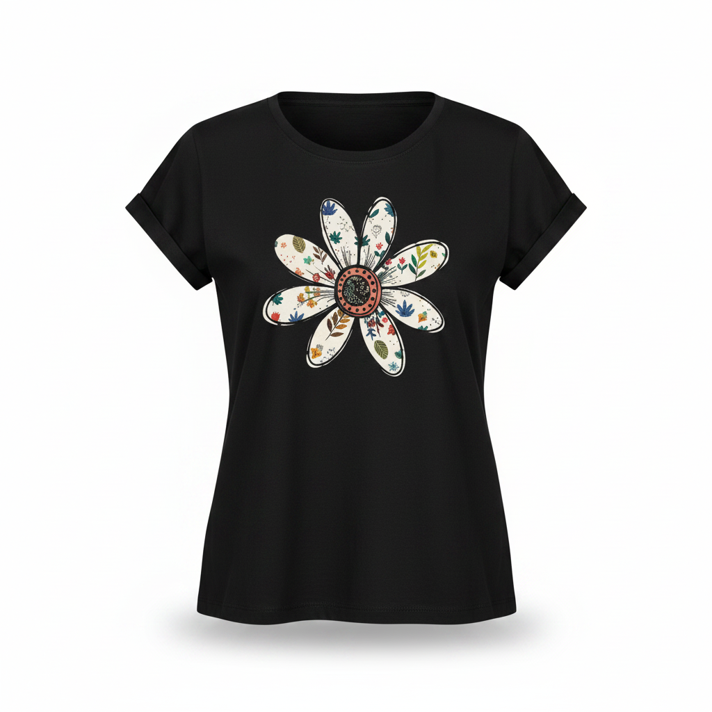 Women's Plus Size Daisy Floral Graphic T-Shirt