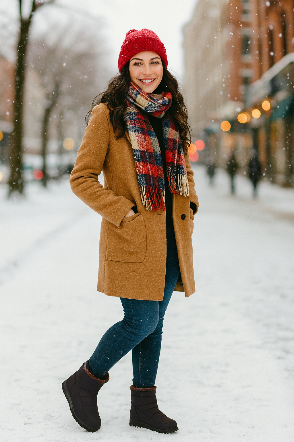 Women's 2024 Waterproof Ankle Snow Boots with Fur