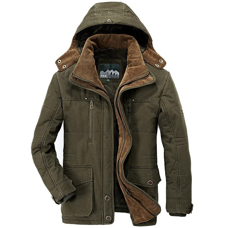 Men's Hooded Winter Parka with Fleece Lining