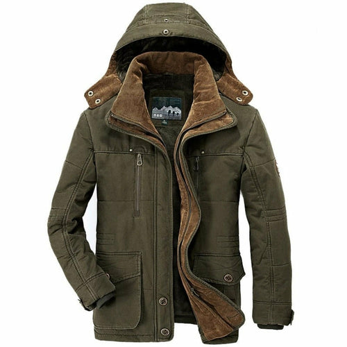 Men's Hooded Winter Parka with Fleece Lining