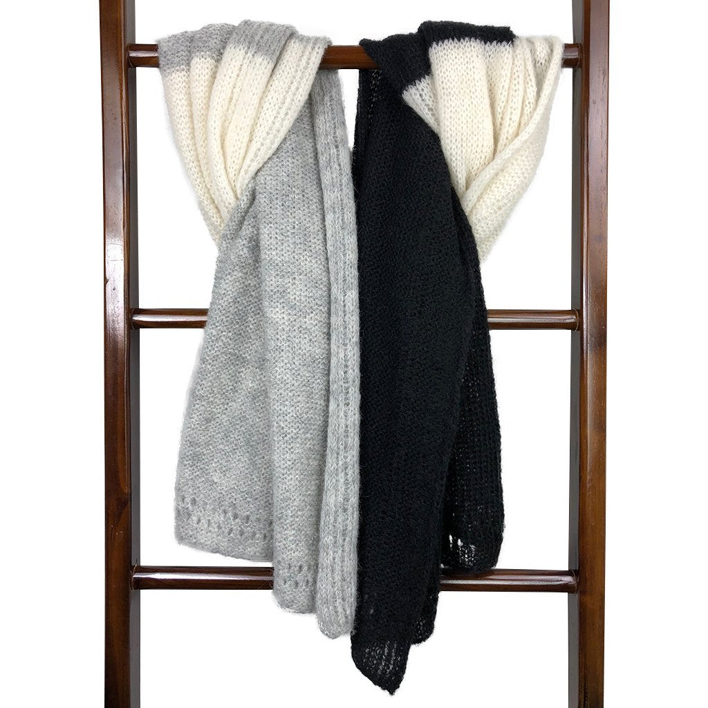Unisex Alpaca Wrap Scarf - Color Block Design Premium Scarf