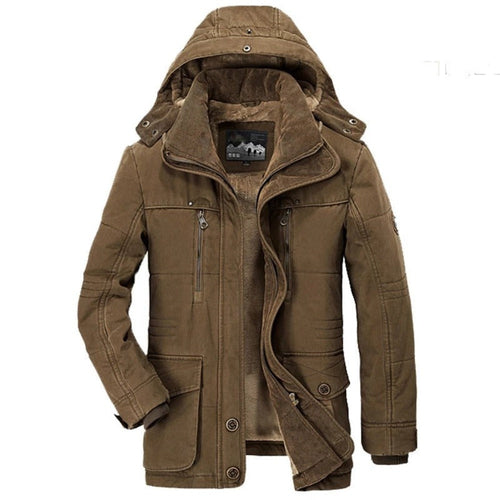 Men's Hooded Winter Parka with Fleece Lining