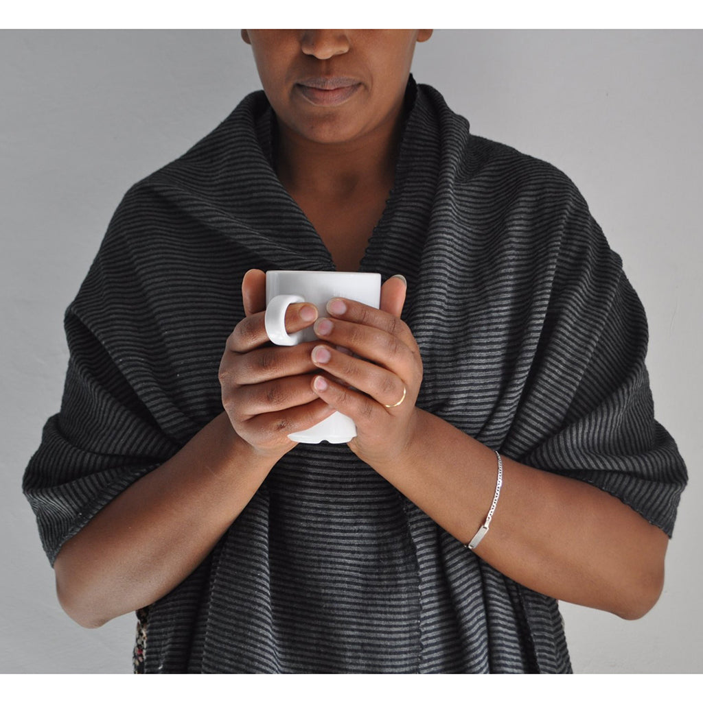Unisex Ethiopian Stripe Cotton Scarf - Eco-Friendly Wrap Shawl