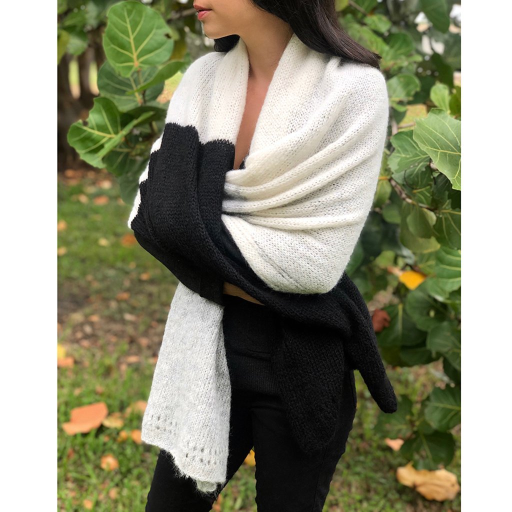 Unisex Alpaca Wrap Scarf - Color Block Design Premium Scarf