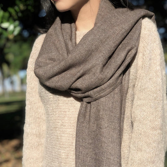 Unisex Cashmere Scarf - Handloomed Himalayan Espresso Brown