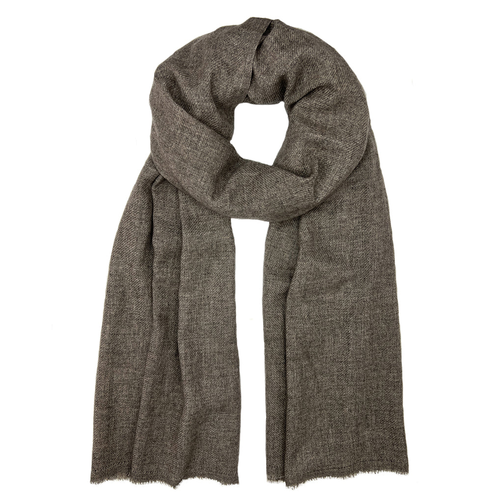 Unisex Cashmere Scarf - Handloomed Himalayan Espresso Brown