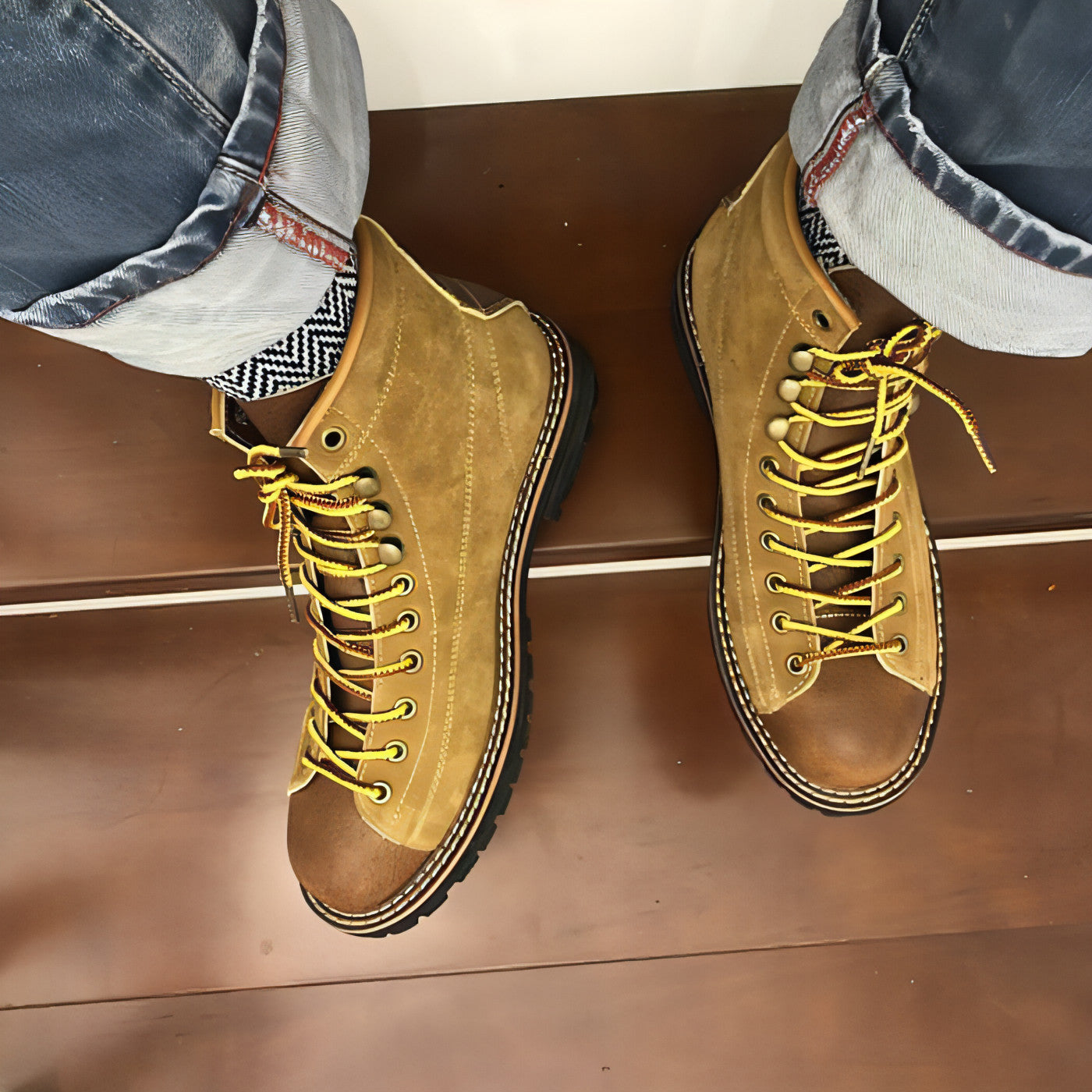 Men's Casual Round Toe Leather Martin Shoes for Autumn & Winter"