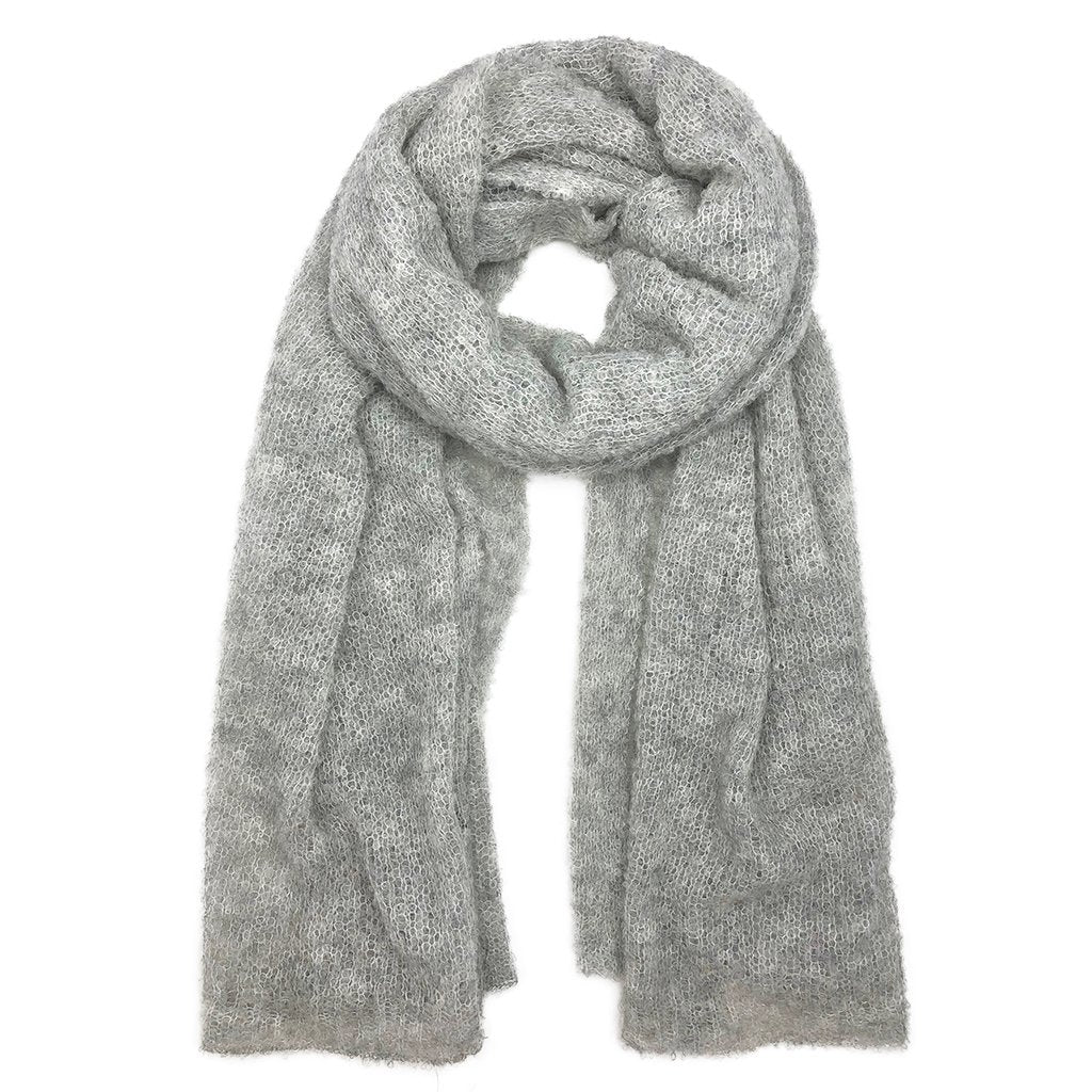 Unisex Gray Ultra Plush Alpaca Scarf - Luxury Soft Wrap