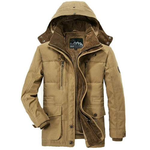 Men's Hooded Winter Parka with Fleece Lining