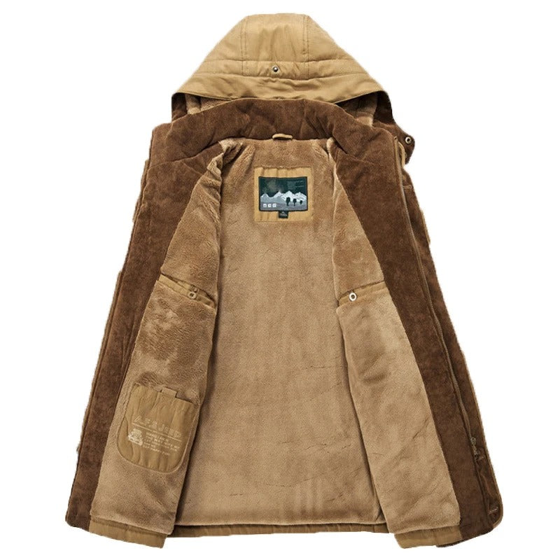 Men's Hooded Winter Parka with Fleece Lining
