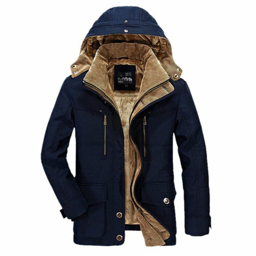 Men's Hooded Winter Parka with Fleece Lining