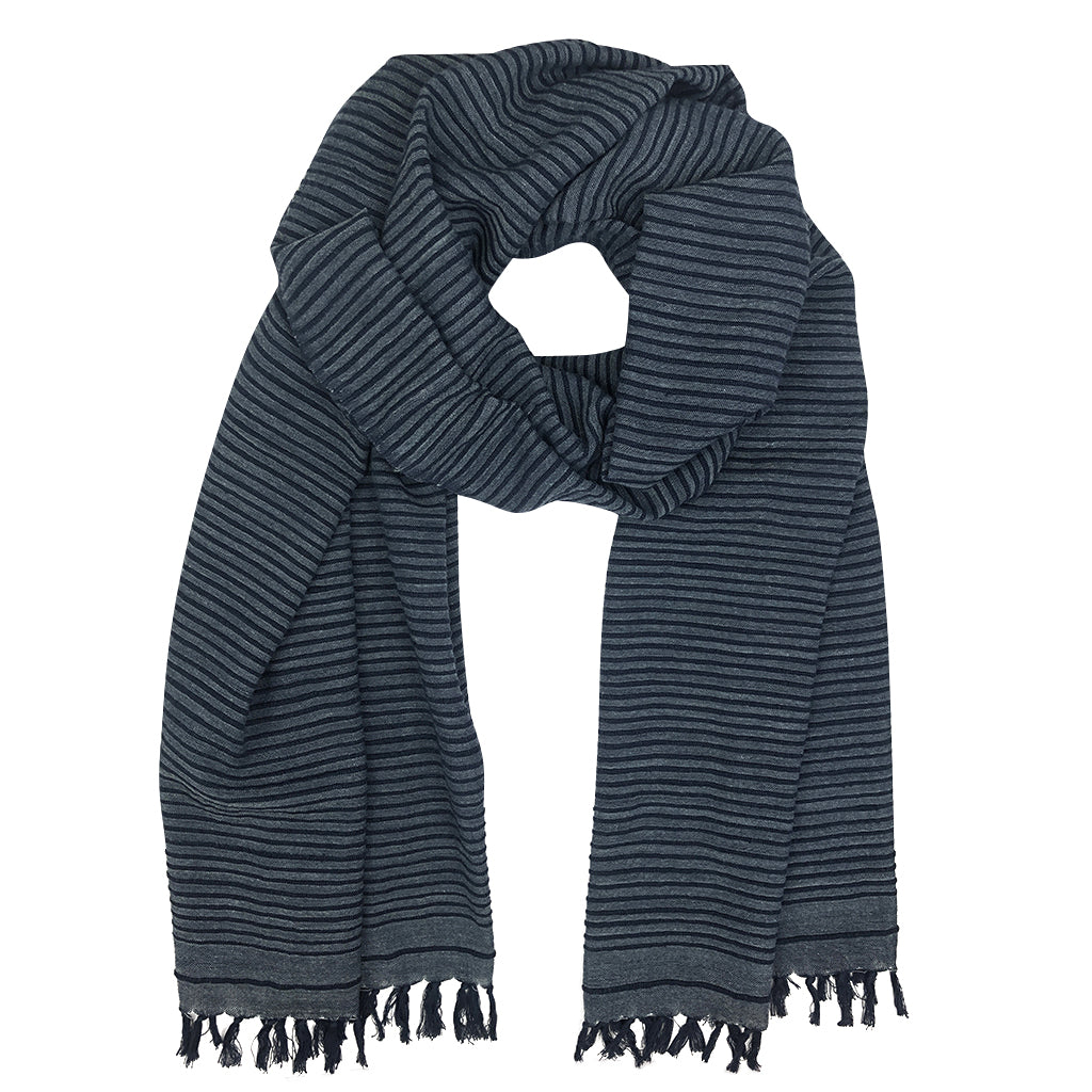 Unisex Ethiopian Stripe Cotton Scarf - Eco-Friendly Wrap Shawl