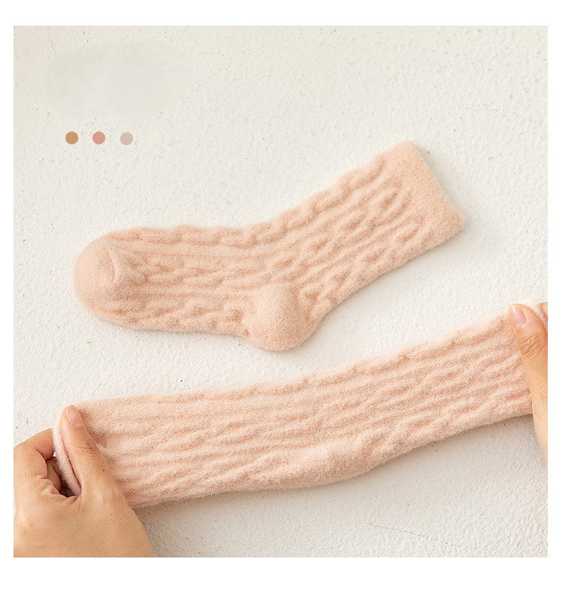 Unisex Premium Cable Knit Kids Socks - Australian Velvet Mid-Calf